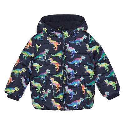 Boys' blue dinosaur print padded jacket